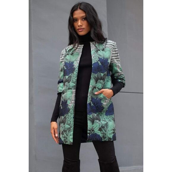 Eva Franco Veronica Car Coat floral sz 8 - Picture 1 of 12